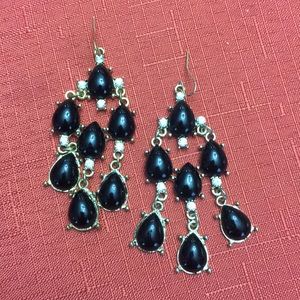 Gold blow I tear drop earrings